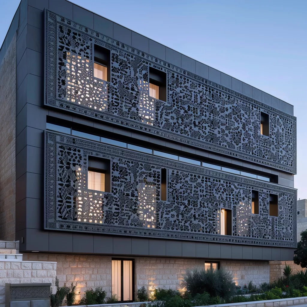 سياج خارجي بتصميم هندسي متكرر